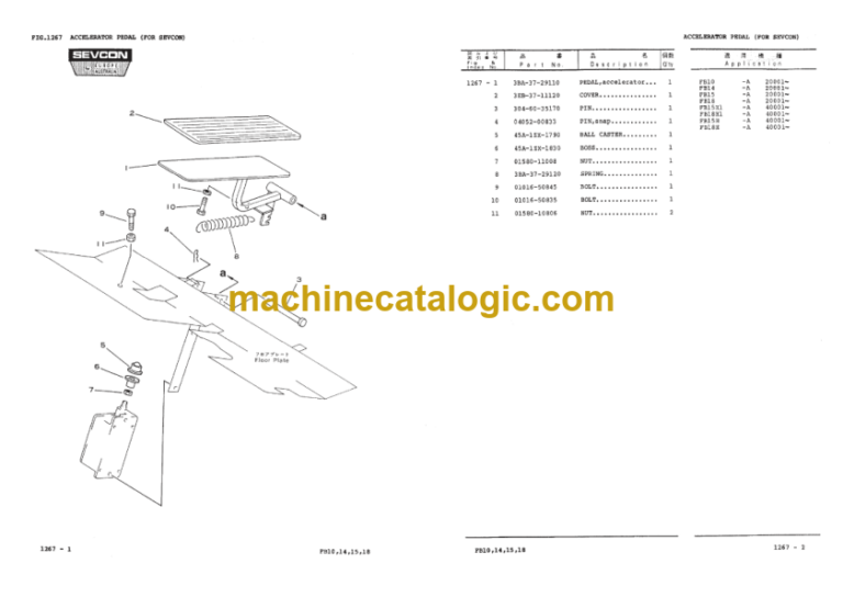 Komatsu FB10 14 15 18-5 L H H1 Forklift Truck Parts Book