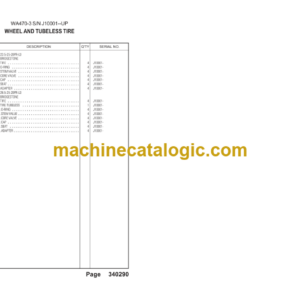 Komatsu WA470-3 S/N J10001–UP Parts Book