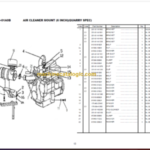 Komatsu PC71-7 Hydraulic Excavator Parts Book