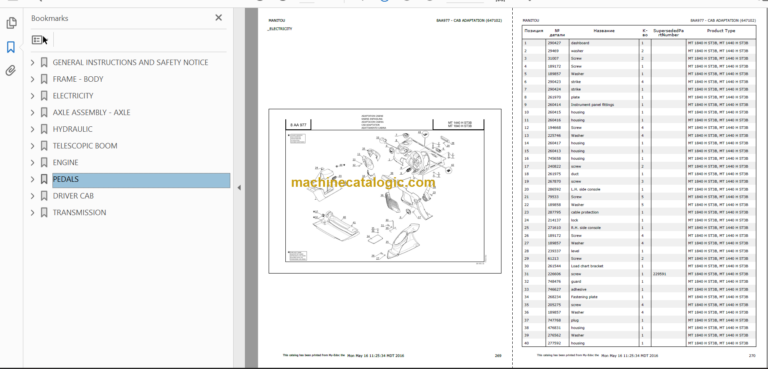 Manitou MT 1440 H ST3B MT 1840 H Genuine Parts Catalogue