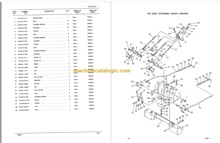 Komatsu D68E-1 D68P-1 Swamp Bulldozer Parts Book