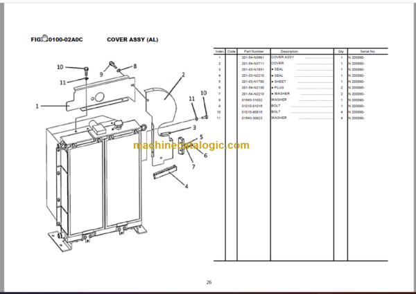 Komatsu PC71-7 Hydraulic Excavator Parts Book