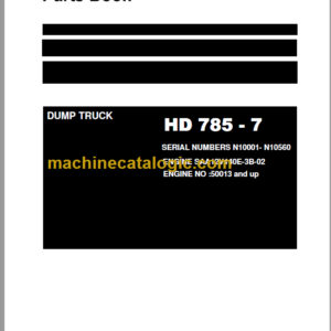 Komatsu HD785-7 Dump Truck Parts Book