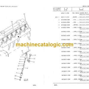 Komatsu 6D95L Diesel Engine Parts Book Serial No 19027 and up