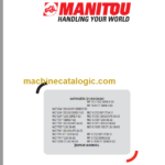 Manitou MT 932 SERIE E-E3 Repair Manual