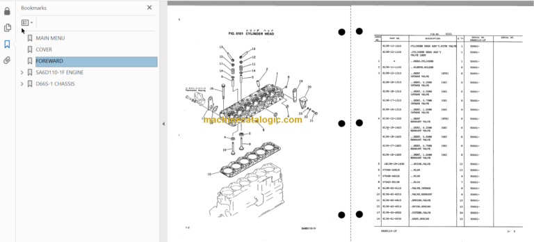 Komatsu D66S-1 Crawler Loader Parts Book