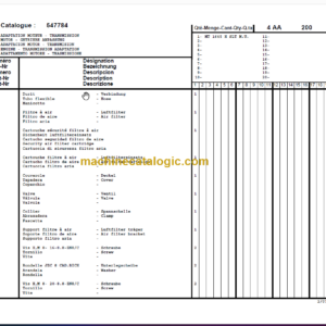 Manitou MT 1645H Turbo Parts Manual