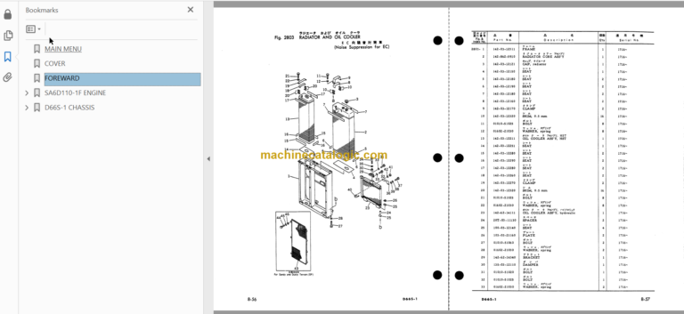 Komatsu D66S-1 Crawler Loader Parts Book