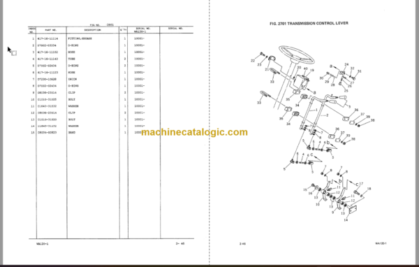 Komatsu WA120-1 Wheel Loader Parts Book