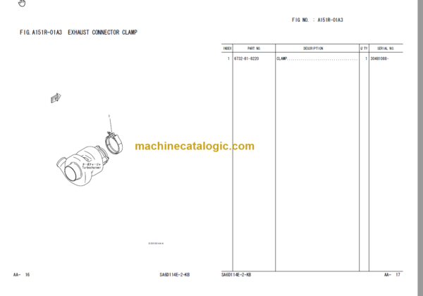 Komatsu D61EX-12 Parts Book