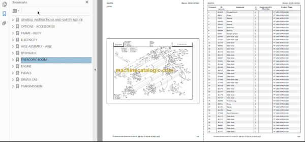 Manitou MT 1840 A Priviledge Genuine Parts Catalogue