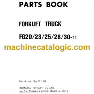 Komatsu FG20 FG23 FG25 FG28 FG30-11 Parts Book