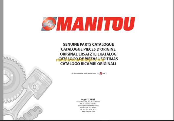 Manitou MT 732 Parts Catalogue