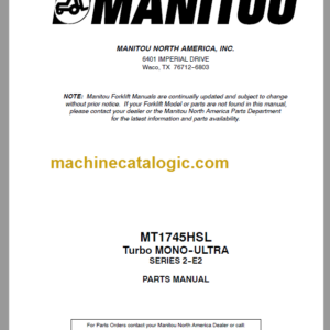 Manitou MT 1745 HSL Turbo SERIES 2-E2 Parts Manual