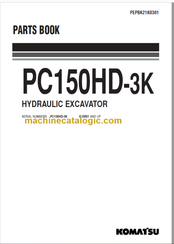 Komatsu PC150HD-3K Hydraulic Excavator Parts Book