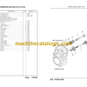 Komatsu WA180-3 SN J10001- UP Parts Book