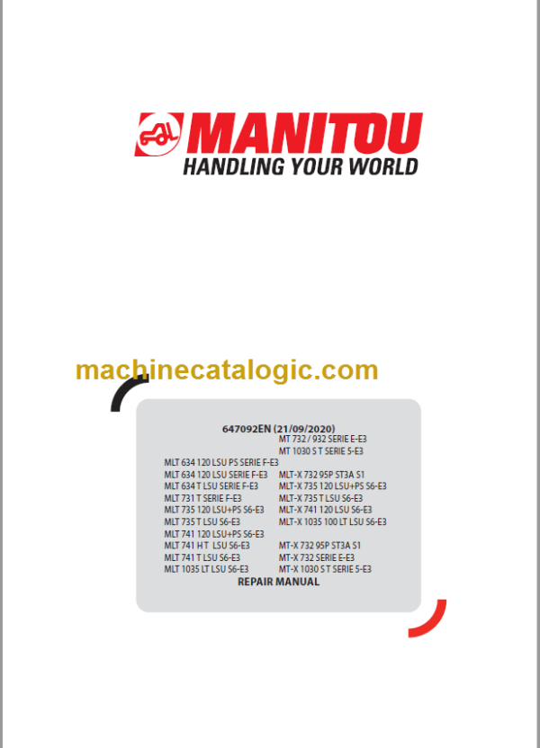 Manitou MT 1030 S T SERIE 5-E3 Repair Manual