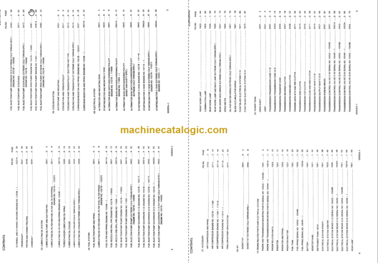 Komatsu GD825A-1 Motor Grader Parts Book