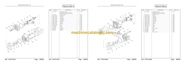 Komatsu WA180-3 SN J10001- UP Parts Book