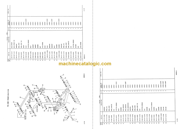 Komatsu GD825A-1 Motor Grader Parts Book