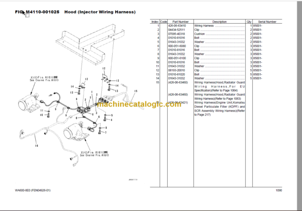 Komatsu WA600-8E0 85017 AND UP SAA6D170E-7 710617 AND UP Parts Book