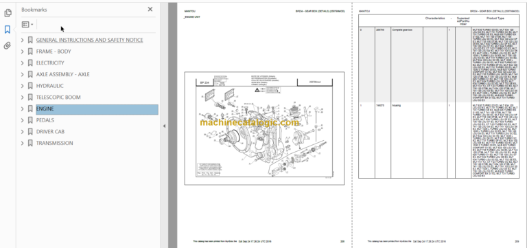 Manitou MT 732 Parts Catalogue