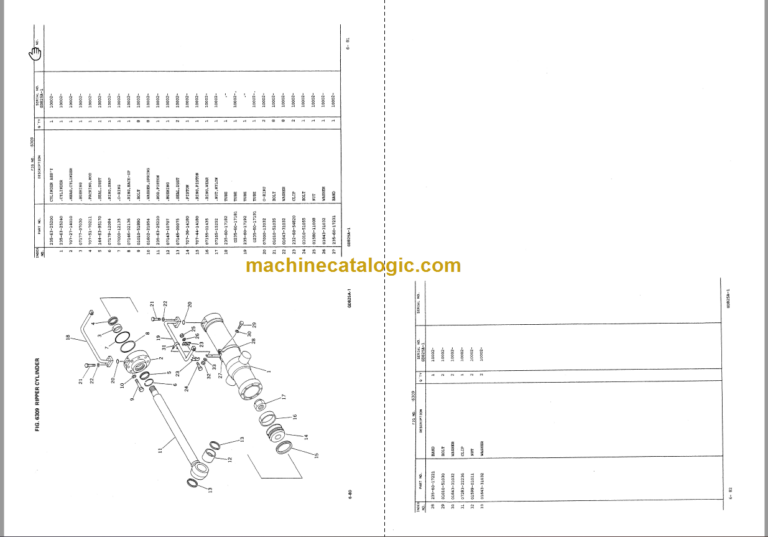 Komatsu GD825A-1 Motor Grader Parts Book