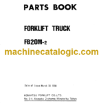 Komatsu FB20M-2 Forklift Truckt Parts Book