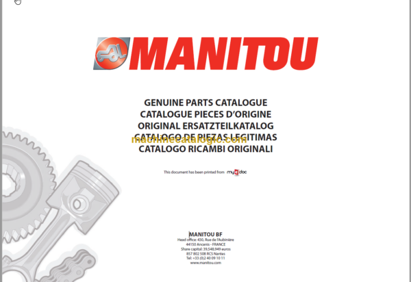 Manitou MT 932 Parts Catalogue