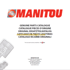 Manitou MT 1232 Parts Catalogue