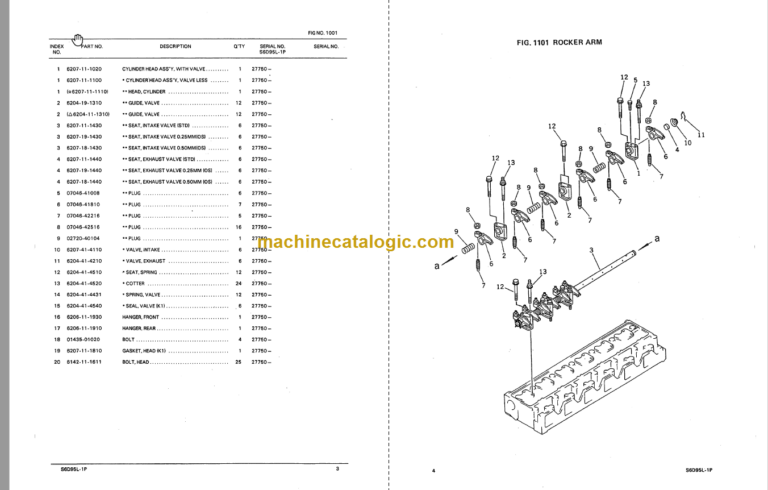 Komatsu PC180LC-3 PC180LLC-3 Hydraulic Excavator Parts Book