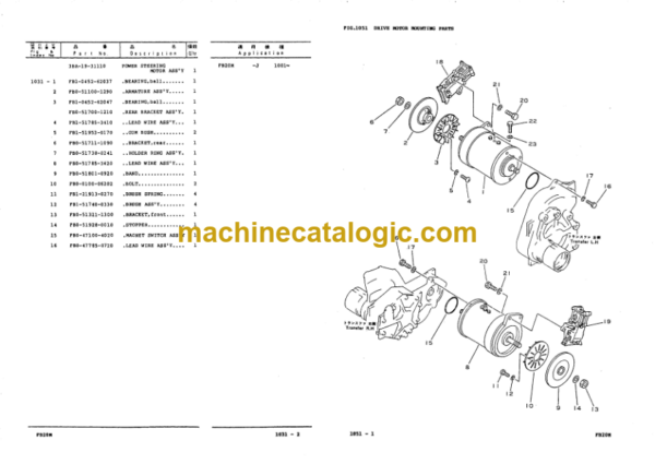 Komatsu FB20M-2 Forklift Truckt Parts Book