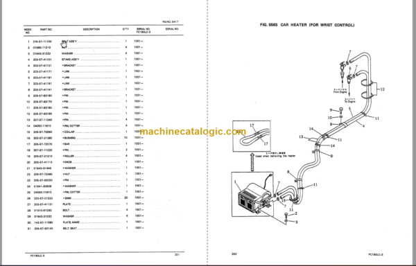 Komatsu PC180LC-3 PC180LLC-3 Hydraulic Excavator Parts Book