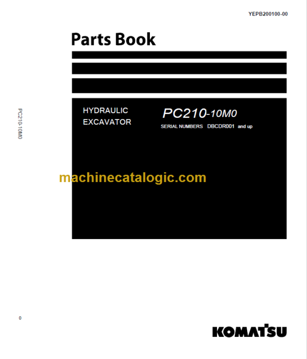 Komatsu PC210-10M0 Hydraulic Excavator Parts Book