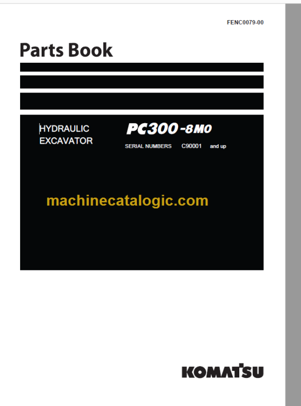 Komatsu PC300-8M0 Hydraulic Excavator Parts Book