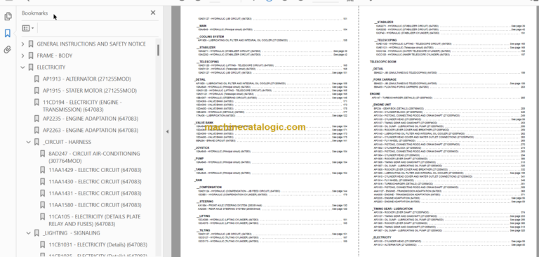 Manitou MT 1030ST Parts Catalogue