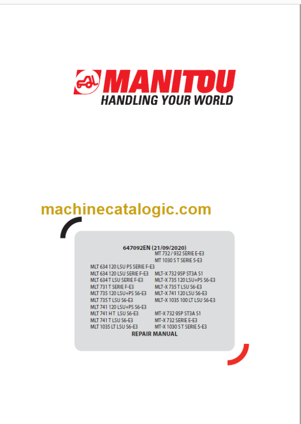 Manitou MT-X 1030 S T SERIE 5-E3 Repair Manual