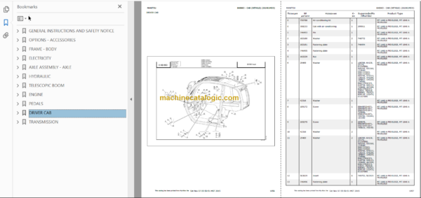 Manitou MT 1840 A Priviledge Genuine Parts Catalogue