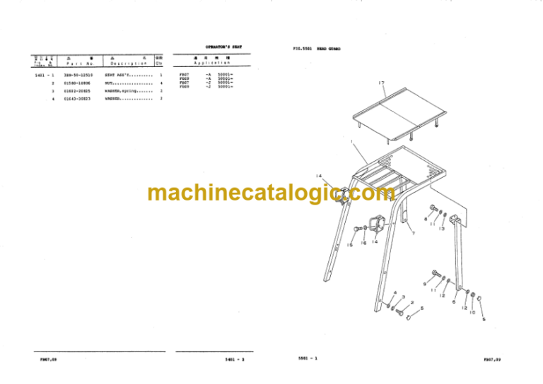 Komatsu FB07 FB09-3 Parts Book