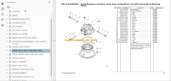 Komatsu PC300-8M0 Hydraulic Excavator Parts Book