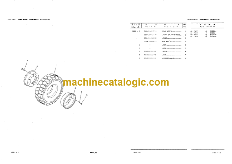 Komatsu FB07 FB09-3 Parts Book