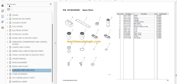 Komatsu PC300-8M0 Hydraulic Excavator Parts Book