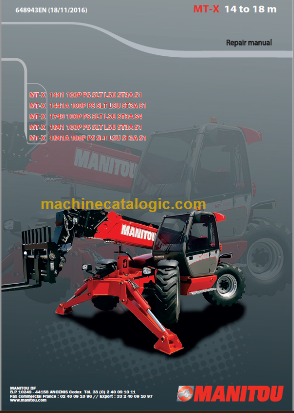 Manitou MT-X 1841A PS SLT LSU ST3A S1 Repair manual