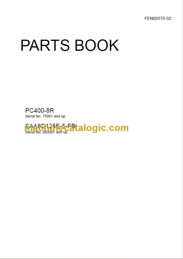 Komatsu PC400-8R Parts Book