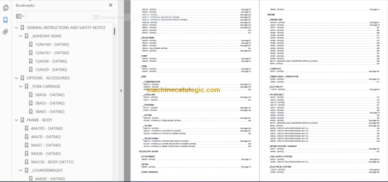 Manitou MT 1240 L Genuine Parts Catalogue
