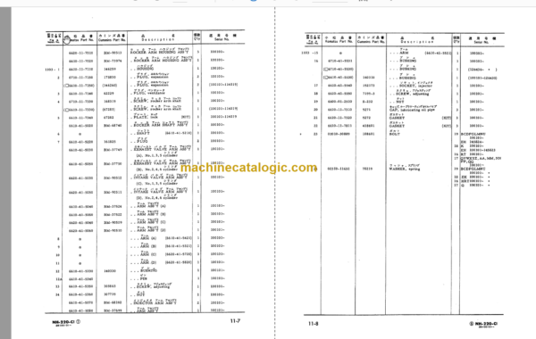 Komatsu D60E-7 D65E-7 Dozer Parts Book