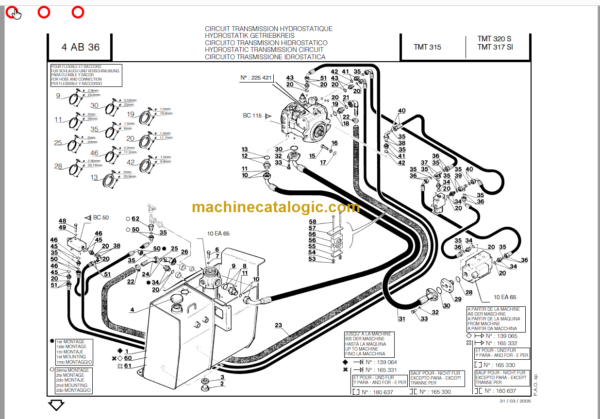 aManitou TMT 315 FL PARTS MANUAL