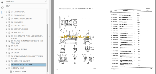 Komatsu D37E-2 D37P-2 Bulldozer Parts Book 1501 and Up