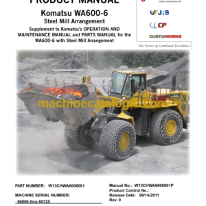 Komatsu WA600-6 Product Manual