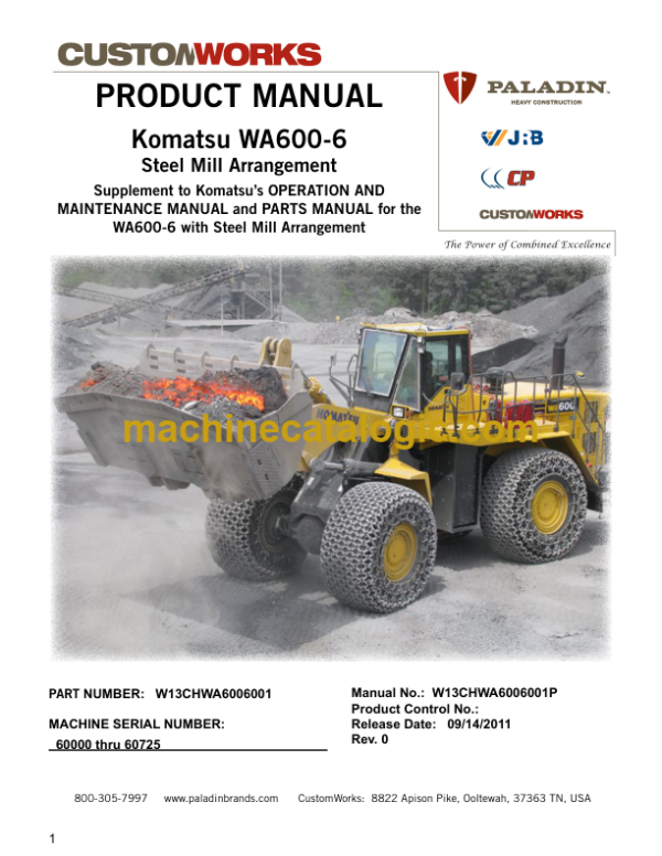 Komatsu WA600-6 Product Manual